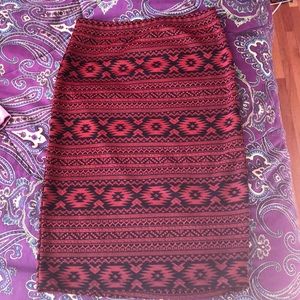 Black and Red Bodycon Skirt